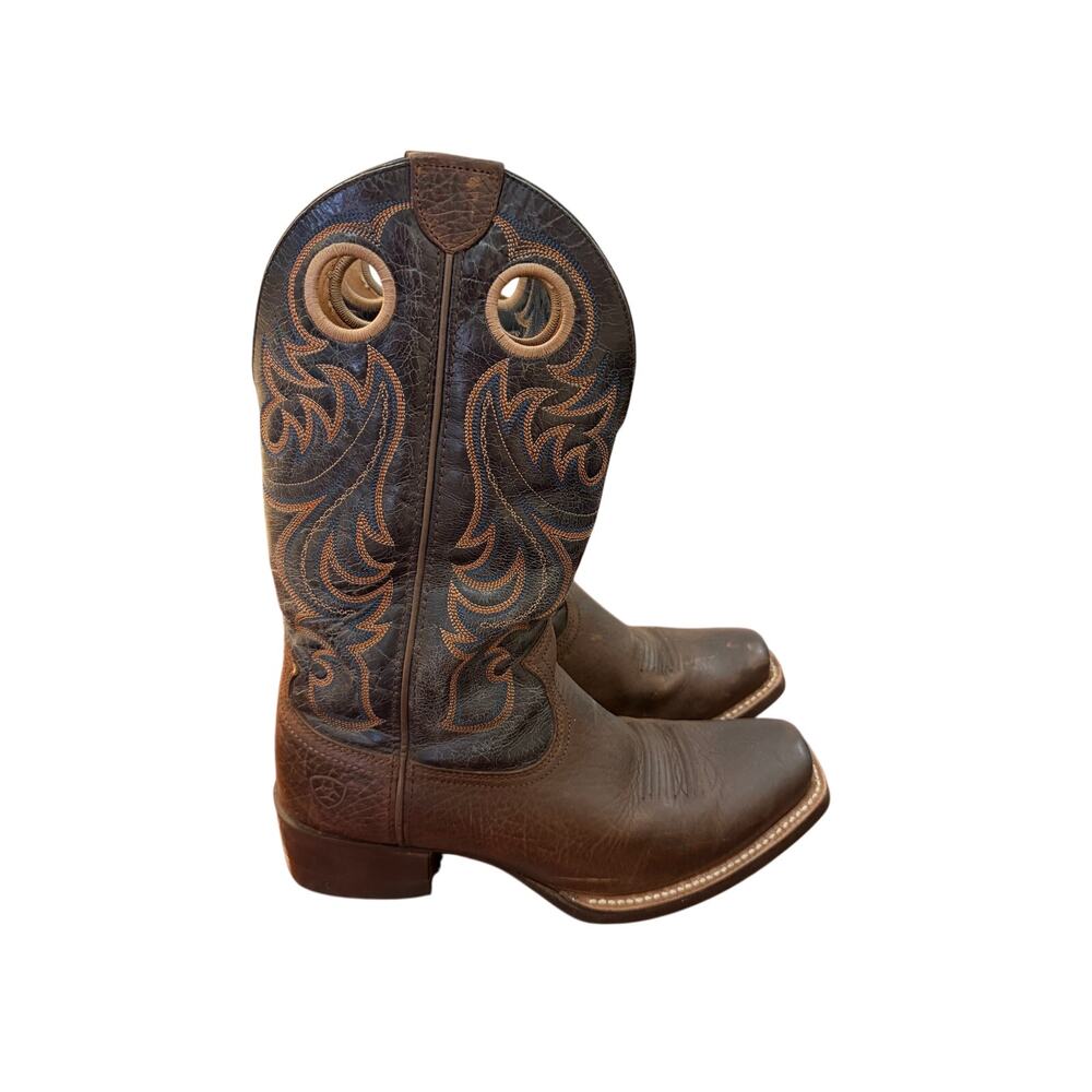 Ariat Men's Sport Square Toe cowboy boots country distressed leather sz 8 US